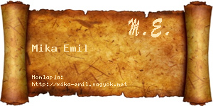 Mika Emil névjegykártya